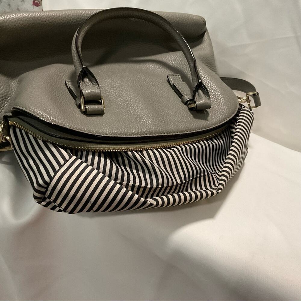 Kate Spade Jackson Street Lottie Leather Handbag Purse Crossbody Gray Classic - Picture 13 of 15